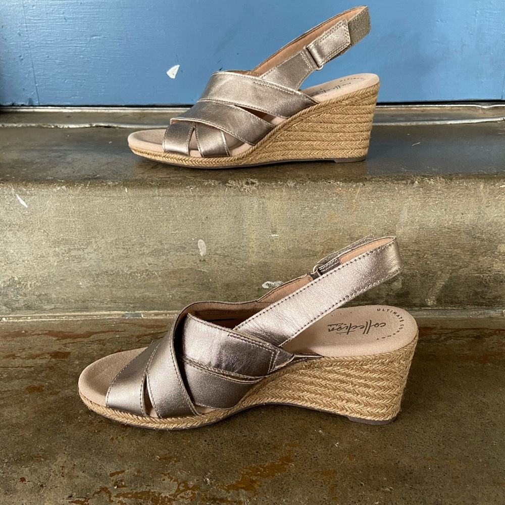 Clarks pewter wedge sandals - Lafley Krissy - Picture 3 of 7